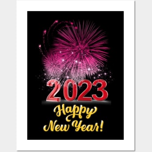 2023 Happy New Year!, PINK Fire work Celebration Posters and Art